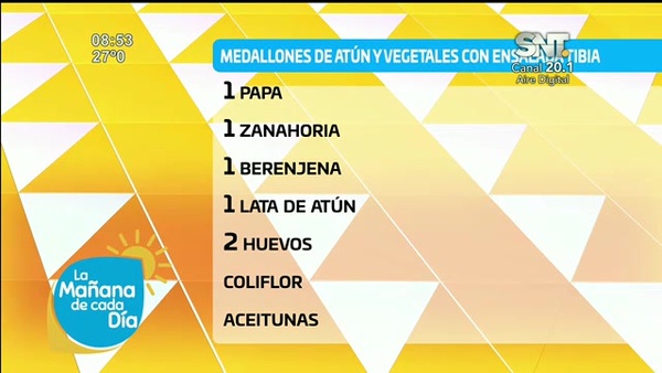 Cocina de la Mañana de Cada Día: Medallones de atún y vegetales con ensalada tibia - SNT