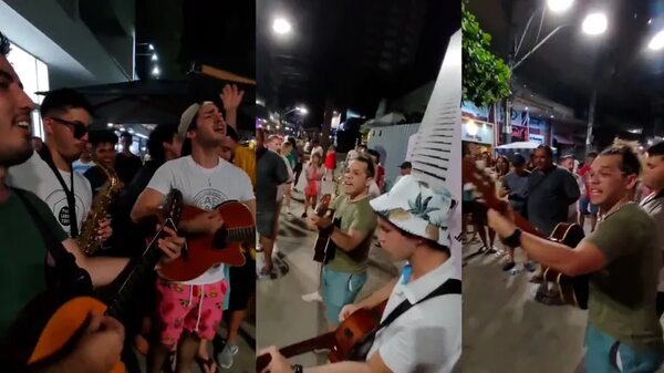 Video: músicos paraguayos hacen vibrar al público en Camboriú en improvisado “concierto callejero” - Nacionales - ABC Color