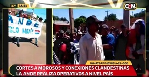 Cortes de energía a morosos y conexiones clandestina generan protesta en San Pedro