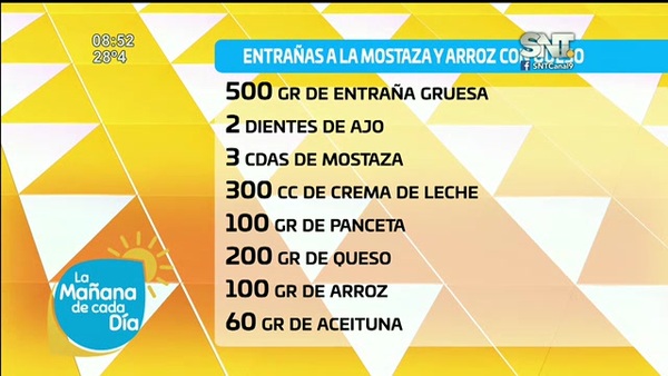 Cocina de la Mañana de Cada Día: Entraña gruesa a la mostaza - SNT