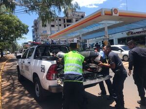 Accidente dejó lesionado a un motociclista en la rotonda San Roque