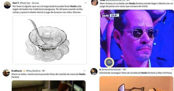 La Nación / Aún sin fotos oficiales de su boda Nadia y Marc ya desatan ola de memes