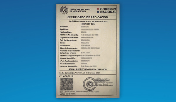 Diario HOY | Extranjeros en Paraguay: nuevo formato del Certificado de Radicación entra en vigencia
