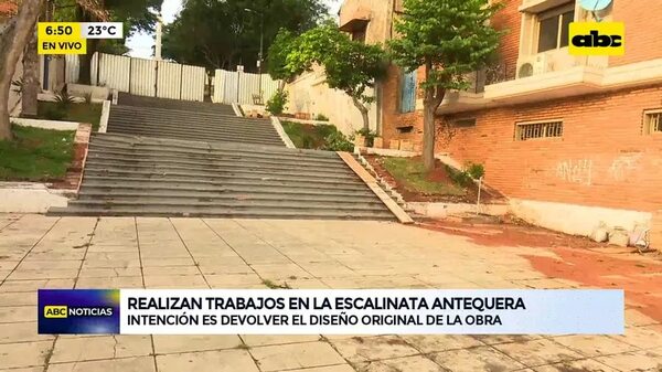 Realizan trabajos en la Escalinata Antequera - ABC Noticias - ABC Color