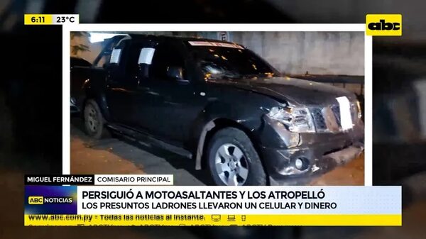 Persiguió a motoasaltantes y los atropelló - ABC Noticias - ABC Color