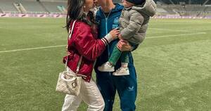 La Nación / El pequeño de Miguel Almirón tarareó “Hey Jude” alentando a su papá desde los palcos