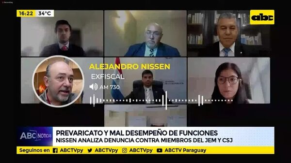 Nissen analiza denuncia contra miembros del JEM y CSJ - ABC Noticias - ABC Color