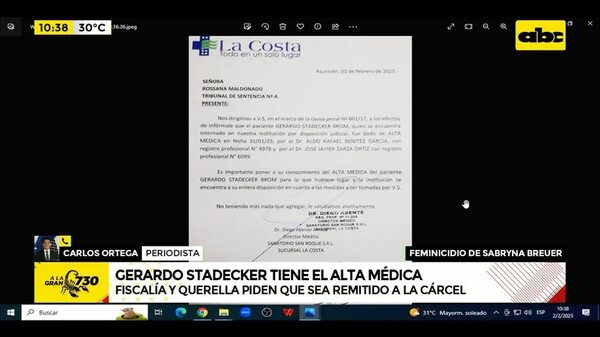 Gerardo Stadecker tiene el alta médica - ABC Noticias - ABC Color