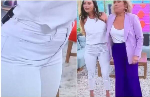 [VIDEO] Modelo sufre percance íntimo en vivo y su respuesta dio vuelco total al incidente