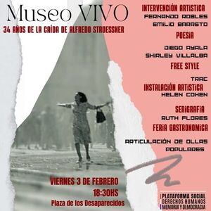 Invitan a evento artístico por los 34 años de la caída de la dictadura stronista en la Plaza de los Desaparecidos - .::Agencia IP::.