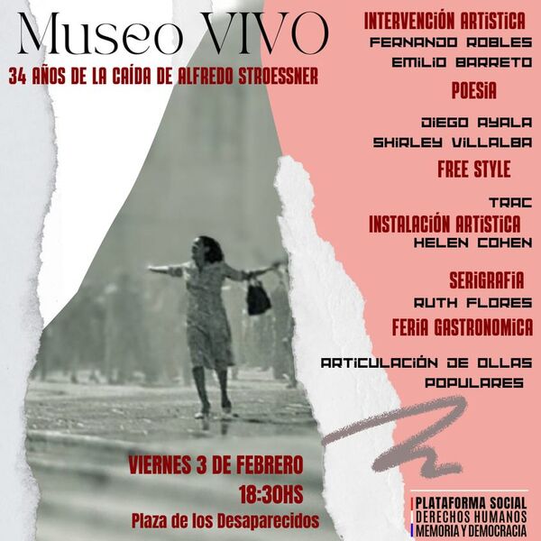 Invitan a evento artístico por los 34 años de la caída de la dictadura stronista en la Plaza de los Desaparecidos - .::Agencia IP::.