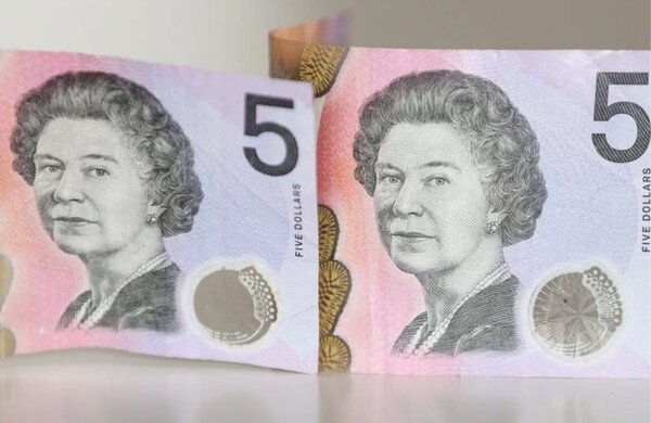 Imagen de la reina Isabel II será reemplazada de los billetes de 5 dólares australianos