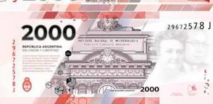 Banco Central de Argentina emitirá nuevo billete de 2.000 pesos