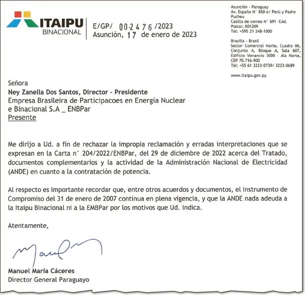 Causa Nacional cuestiona reclamo de ENBpar de supuesta deuda en Itaipú - Economía - ABC Color
