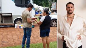 Actor brasileño se refresca con tereré y come sopa paraguaya
