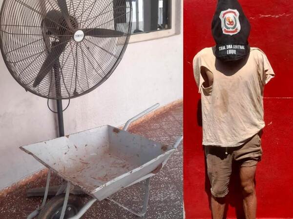 “El Guasón” luqueño fue detenido por hurto de carretilla y ventilador •