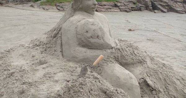 La Nación / Artista paraguayo deslumbró con escultura de arena en playa de Brasil