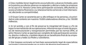 La Nación / HC se aparta de toda participación accionaria en el Grupo Cartes