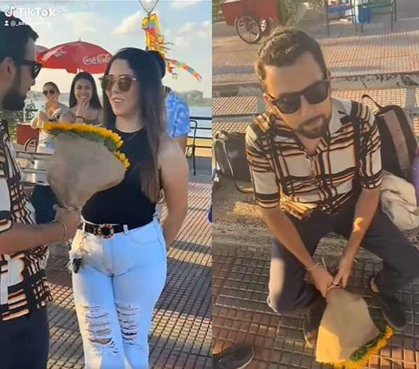 ¡Soldado caído! Un joven con flores y serenata fue rechazado en plena costanera - Te Cuento Paraguay