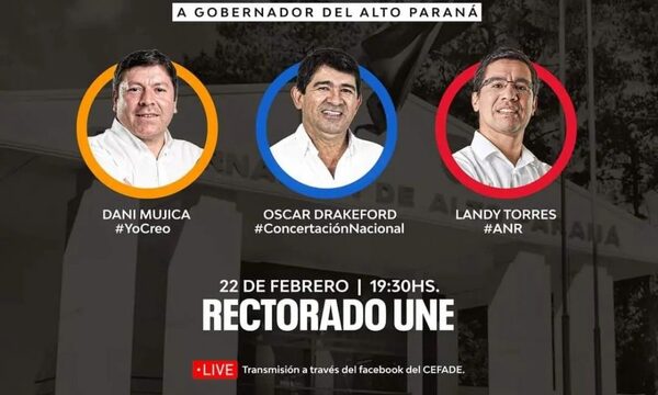 Organizan panel debate de candidatos a gobernador del Alto Paraná