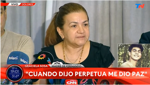 Caso Fernando Sosa: “Me dio un poco de paz en el corazón”, dijo la mamá