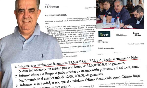 BNF oculta datos sobre préstamo de G. 32.000 millones que benefició a Nabil Bahjat Nasser – Diario TNPRESS