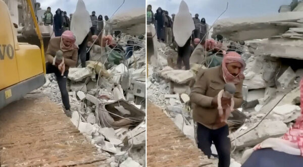 Mujer da a luz entre los escombros tras el devastador terremoto en Siria