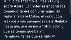Denunció que chofer bajó a todos para seguir con el camino con una yiyi