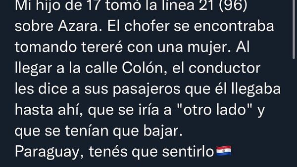 Denunció que chofer bajó a todos para seguir con el camino con una yiyi