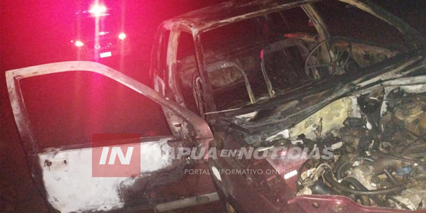 SE INCENDIÓ UN VEHÍCULO EN CAMBYRETÁ - Itapúa Noticias