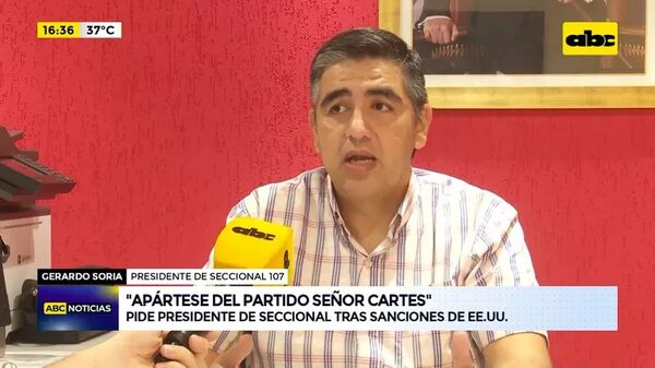 Soria: ‘’Apártese del partido, señor Cartes’' - ABC Noticias - ABC Color