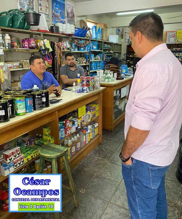 César Ocampos sigue fortaleciendo su campaña con recorridos y visitas