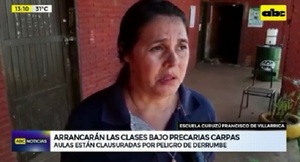 Alumnos darán clases bajo carpas por falta de refacciones en escuela de Villarrica