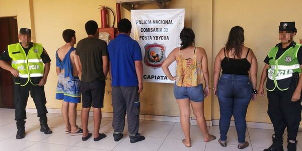 Cinco detenidos por perturbación de la paz pública en Capiatá