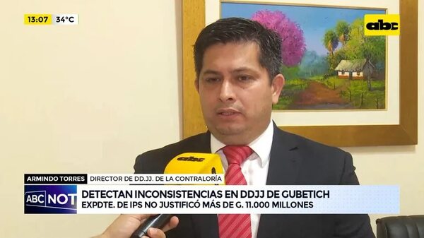 Detectan inconsistencias en DDJJ de Gubetich - ABC Noticias - ABC Color