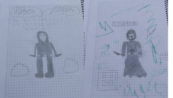 Los terribles dibujos de una nena que vive con miedo por presuntos acosos de su vecino