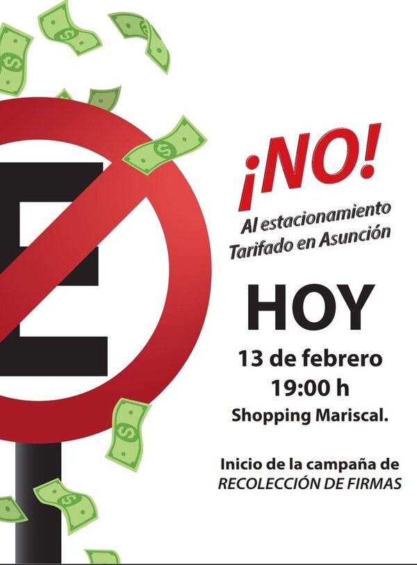 Inician recolección de firmas contra el estacionamiento tarifado en Asunción - Informatepy.com