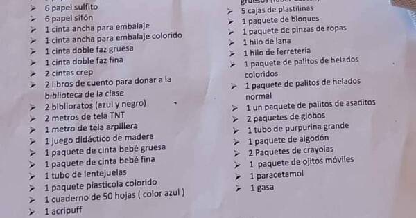 La Nación / Viral: Extensa lista de útiles solo para el jardín desató pánico y humor en redes