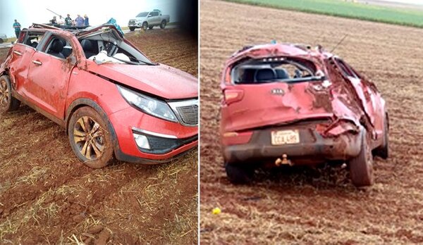 Ruta PY07: Agricultor brasileño muere en el acto al volcarse con su camioneta