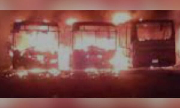 Tres colectivos de la línea 5 ardieron en llamas