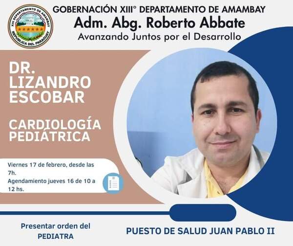 Desde este viernes 17/02, disponible el servicio de cardiología pediátrica en el puesto de salud Juan Pablo II - Radio Imperio