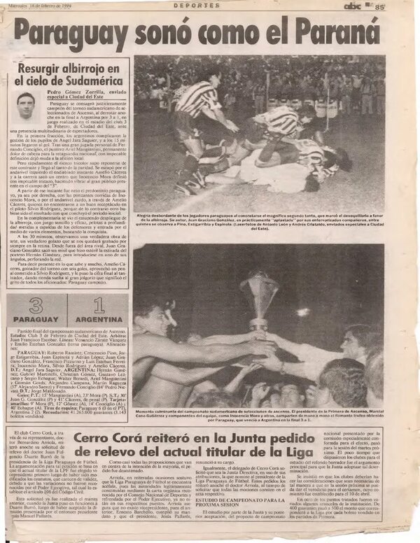 Hace 29 años, Paraguay campeón sudamericano de ascenso - Selección Paraguaya - ABC Color