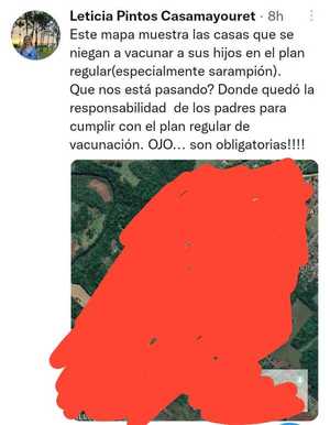 Directora del Ministerio de Salud publicó ubicación de críticos de vacunas