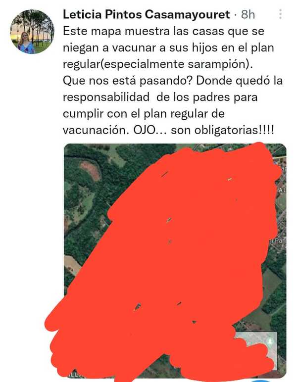 Directora del Ministerio de Salud publicó ubicación de críticos de vacunas