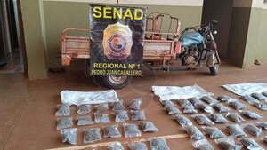 Detiene a “motocarrero” que transportaba paquetes de marihuana de alto valor