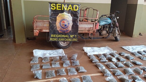 Detiene a “motocarrero” que transportaba paquetes de marihuana de alto valor