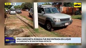 Una camioneta robada fue encontrada en Luque - ABC Noticias - ABC Color