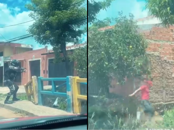 (VIDEO) Delincuente es perseguido por la poli en Luque, hubo disparos y todo