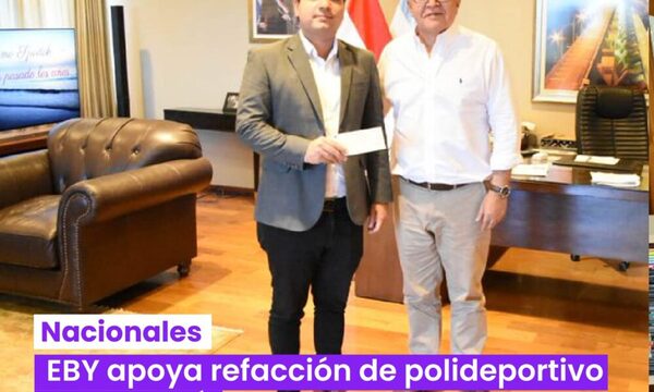 EBY apoya refacción de Polideportivo de Itauguá.