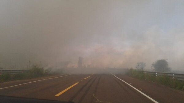 Incendio de sojal causó una intensa humareda en San Ignacio